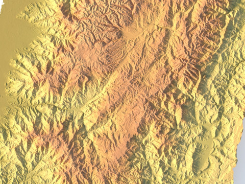 Mappa topografica dell'Ecuador per la stampa 3D di intaglio CNC Modello di stampa 3D