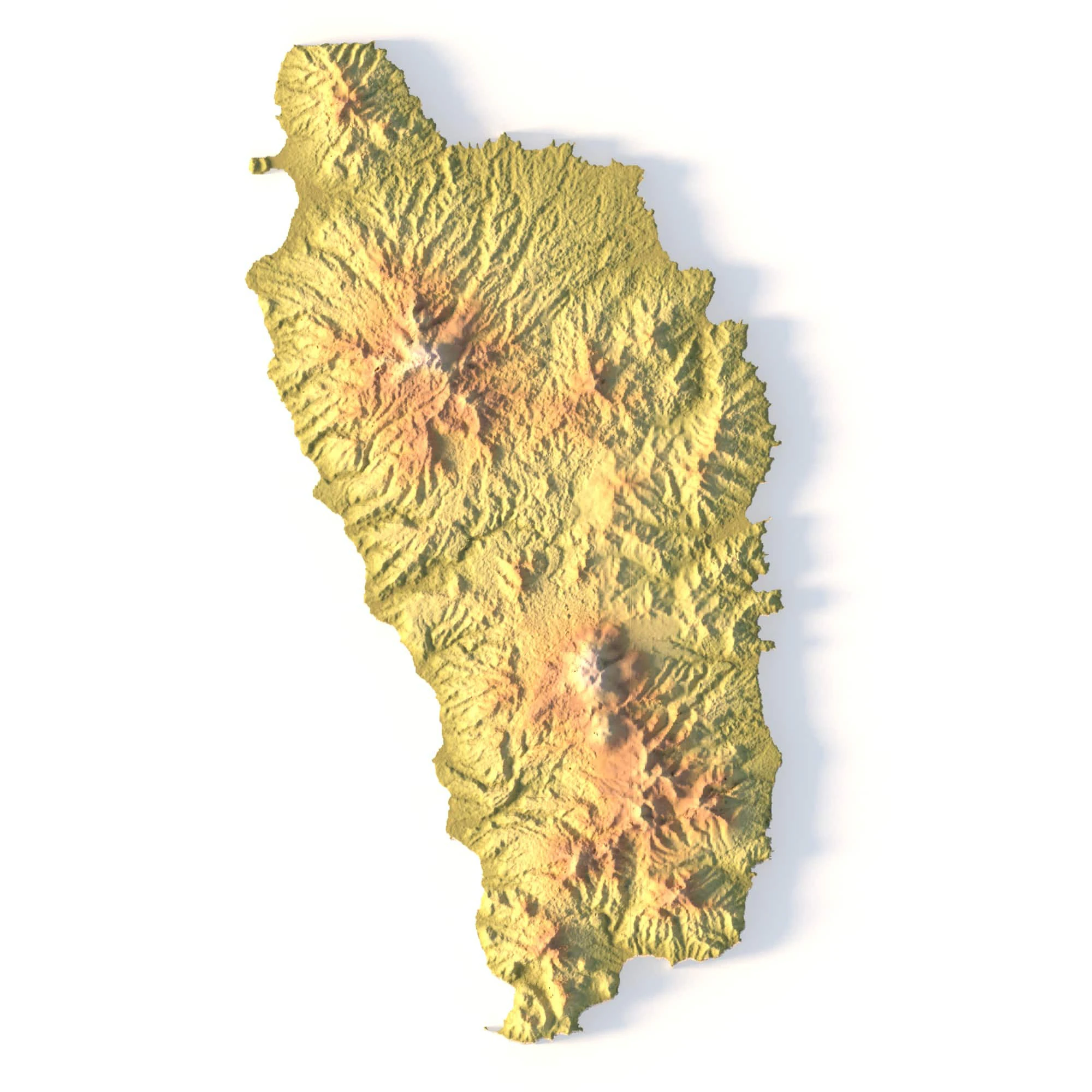 Dominica Topographic Map for 3D Printing CNC Carving 3D Print Model .c4d .max .obj .3ds .fbx .stl .blend 