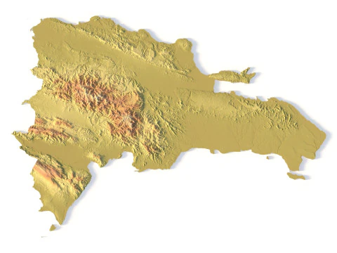 Topografische Karte der Dominikanischen Republik f&uuml;r 3D-Druck, CNC-Schnitzerei 3D Druckmodell