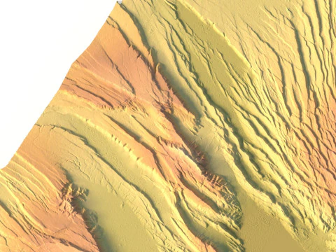Djibouti Topographic Map for 3D Printing CNC Carving 3D Print Model
