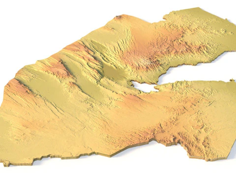 Djibouti Topographic Map for 3D Printing CNC Carving 3D Print Model