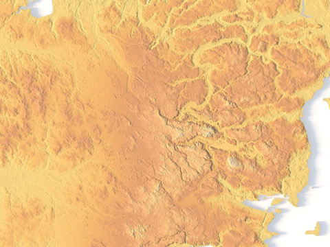 Model STL Peta Topografi Denmark Model Cetak 3D