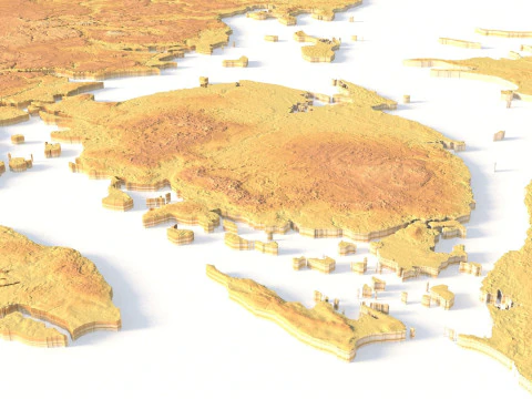 Denmark Topographic Map STL model 3D Print Model