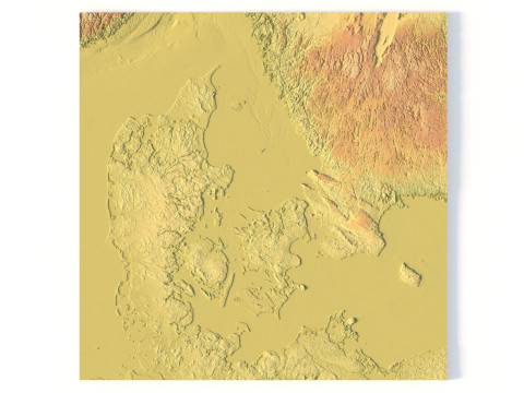 Model STL Peta Topografi Denmark Model Cetak 3D
