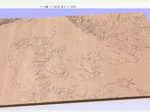 Model STL Peta Topografi Denmark Model Cetak 3D