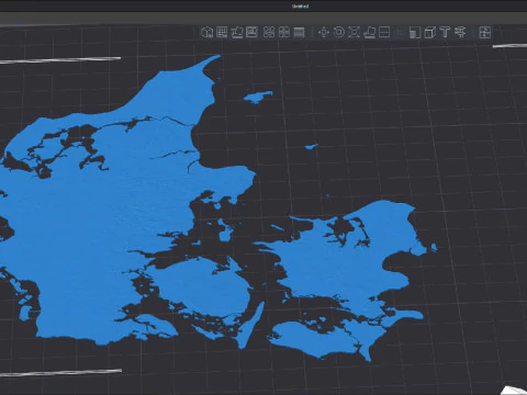 Denmark Topographic Map STL model 3D Print Model