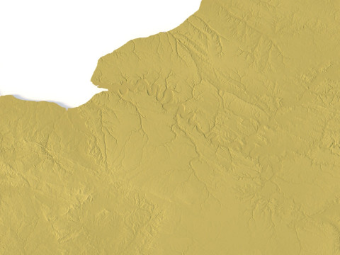 Peta Topografi Prancis untuk Pencetakan 3D Ukiran CNC Model Cetak 3D