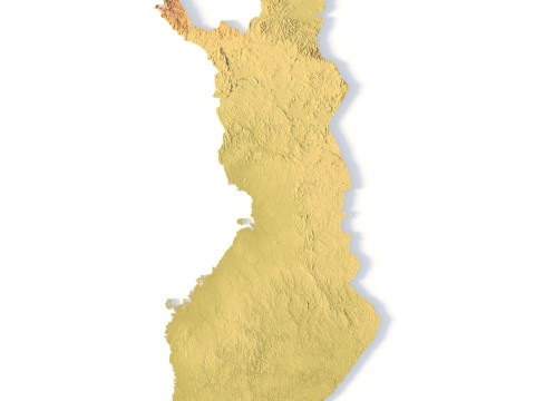Mappa topografica della Finlandia per la stampa 3D di intaglio CNC Modello di stampa 3D