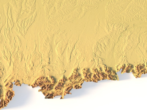 Mappa topografica della Germania per la stampa 3D di intaglio CNC Modello di stampa 3D