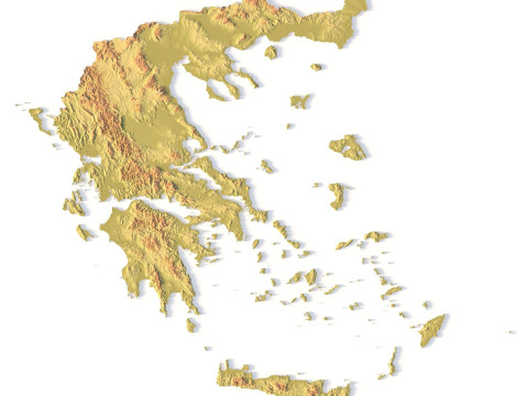 Mappa topografica della Grecia per la stampa 3D di intaglio CNC Modello di stampa 3D
