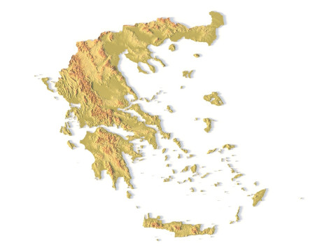 Peta Topografi Yunani untuk Pencetakan 3D Ukiran CNC Model Cetak 3D