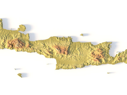 Peta Topografi Yunani untuk Pencetakan 3D Ukiran CNC Model Cetak 3D
