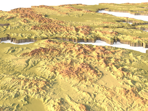 Peta Topografi Yunani untuk Pencetakan 3D Ukiran CNC Model Cetak 3D