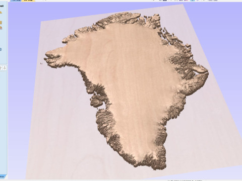 Mappa topografica della Groenlandia per la stampa 3D di intaglio CNC Modello di stampa 3D