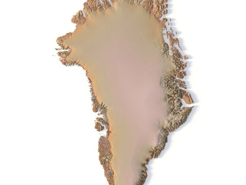 Greenland Topographic Map for 3D Printing CNC Carving 3D Print Model
