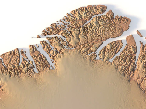 Greenland Topographic Map for 3D Printing CNC Carving 3D Print Model