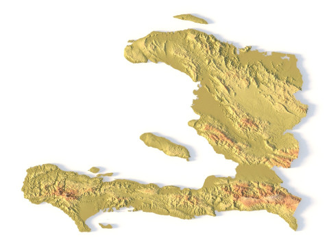Mappa topografica di Haiti per la stampa 3D di intaglio CNC Modello di stampa 3D