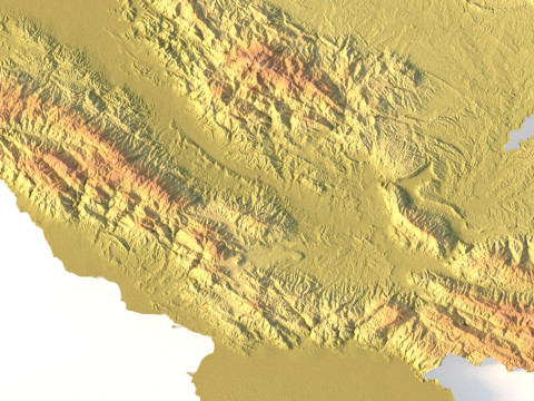 Mappa topografica di Haiti per la stampa 3D di intaglio CNC Modello di stampa 3D