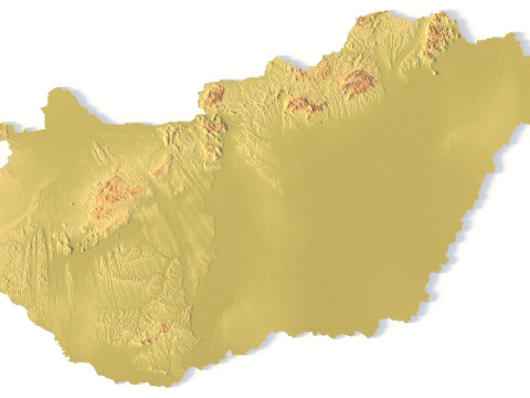 Mappa topografica dell'Ungheria per la stampa 3D di intaglio CNC Modello di stampa 3D
