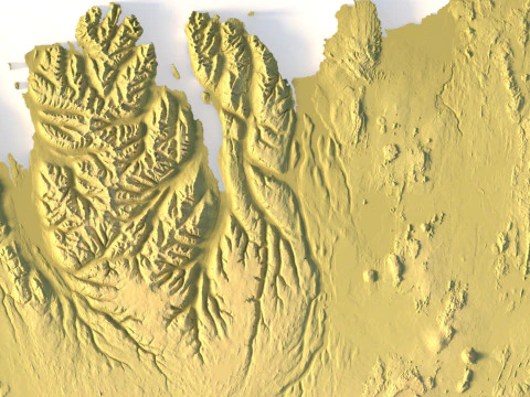 Iceland Topographic Map for 3D Printing CNC Carving 3D Print Model