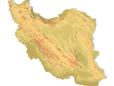 Topografische Karte des Iran f&uuml;r 3D-Druck, CNC-Schnitzerei 3D Druckmodell
