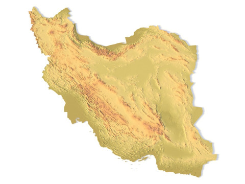 Mappa topografica dell'Iran per la stampa 3D di intaglio CNC Modello di stampa 3D
