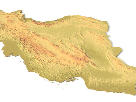 Mappa topografica dell'Iran per la stampa 3D di intaglio CNC Modello di stampa 3D