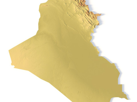 Mappa topografica dell'Iraq per la stampa 3D di intaglio CNC Modello di stampa 3D