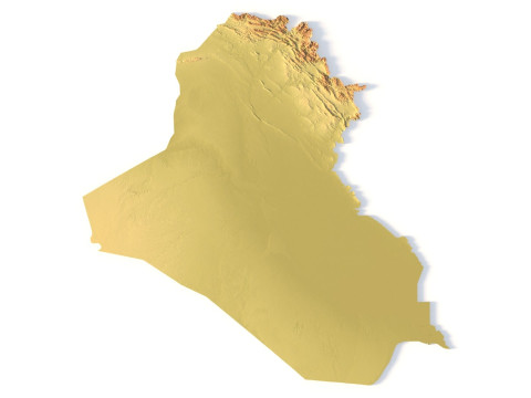 Mappa topografica dell'Iraq per la stampa 3D di intaglio CNC Modello di stampa 3D