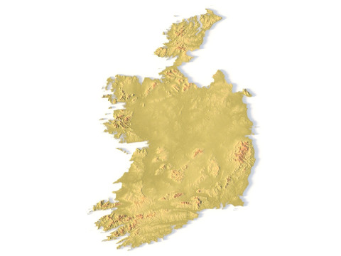 Mappa topografica dell'Irlanda per la stampa 3D di intaglio CNC Modello di stampa 3D