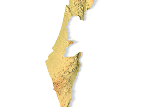 Topografische Karte Israels f&uuml;r 3D-Druck, CNC-Schnitzerei 3D Druckmodell