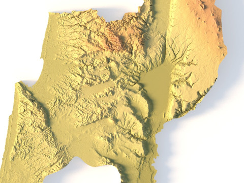 Mappa topografica di Israele per la stampa 3D di intaglio CNC Modello di stampa 3D