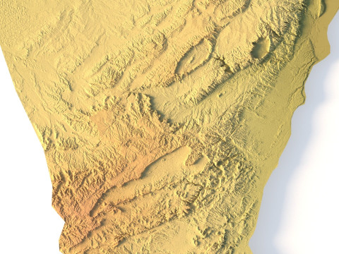 Mappa topografica di Israele per la stampa 3D di intaglio CNC Modello di stampa 3D