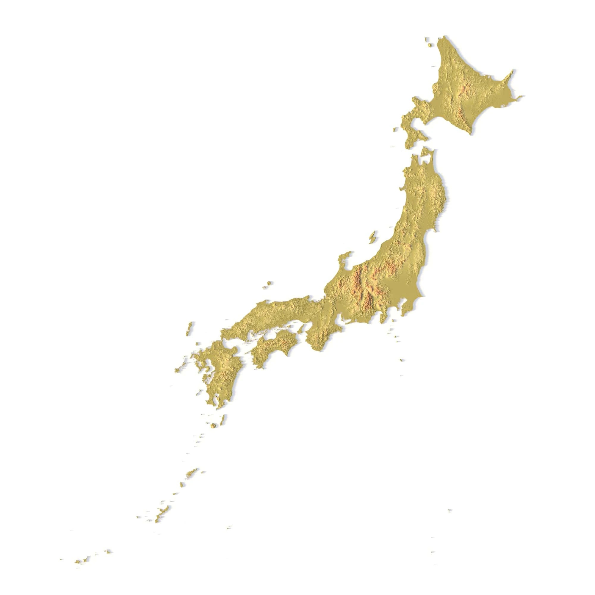 Japan Topographic Map for 3D Printing CNC Carving 3D Print Model .c4d .max .obj .3ds .fbx .stl .blend 