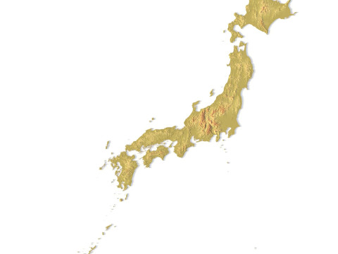Mappa topografica del Giappone per la stampa 3D di intaglio CNC Modello di stampa 3D