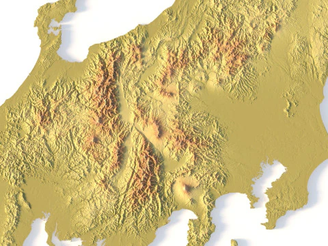 Japan Topographic Map for 3D Printing CNC Carving 3D Print Model