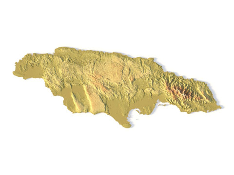 Mappa topografica della Giamaica per la stampa 3D di intaglio CNC Modello di stampa 3D