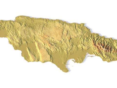 Jamaica Topographic Map for 3D Printing CNC Carving 3D Print Model