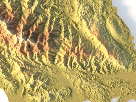 Jamaica Topographic Map for 3D Printing CNC Carving 3D Print Model