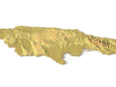 Jamaica Topographic Map for 3D Printing CNC Carving 3D Print Model