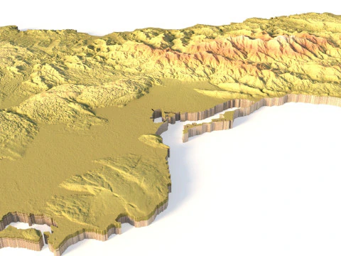 Jamaica Topographic Map for 3D Printing CNC Carving 3D Print Model