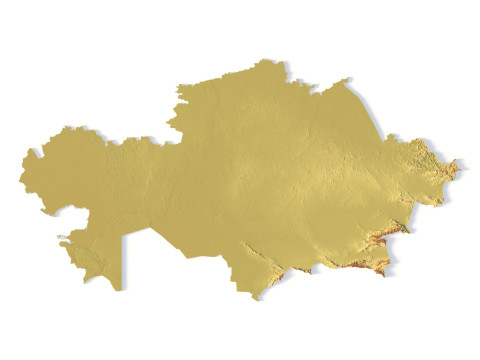 Mappa topografica del Kazakistan per la stampa 3D di intaglio CNC Modello di stampa 3D