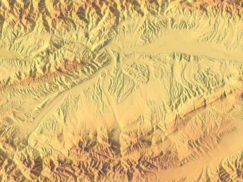 Kyrgyzstan Topographic Map for 3D Printing CNC Carving 3D Print Model