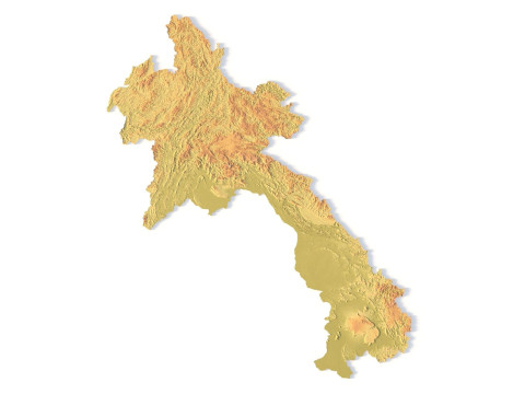 Peta Topografi Laos untuk Pencetakan 3D Ukiran CNC Model Cetak 3D
