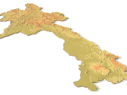 Laos Topographic Map for 3D Printing CNC Carving 3D Print Model