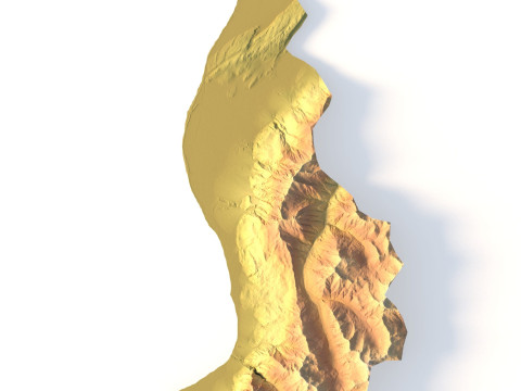 Mappa topografica del Liechtenstein per la stampa 3D di intaglio CNC Modello di stampa 3D