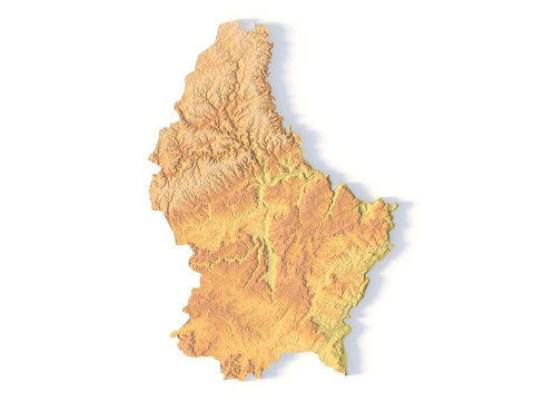 Luxembourg Topographic Map for 3D Printing CNC Carving 3D Print Model