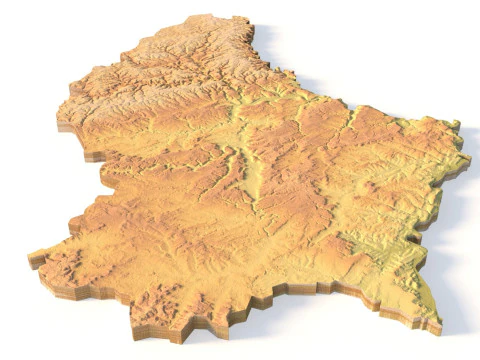 Luxembourg Topographic Map for 3D Printing CNC Carving 3D Print Model