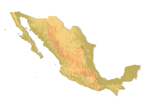 Mappa topografica del Messico per la stampa 3D di intaglio CNC Modello di stampa 3D