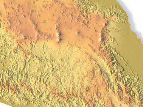 Peta Topografi Meksiko untuk Pencetakan 3D Ukiran CNC Model Cetak 3D